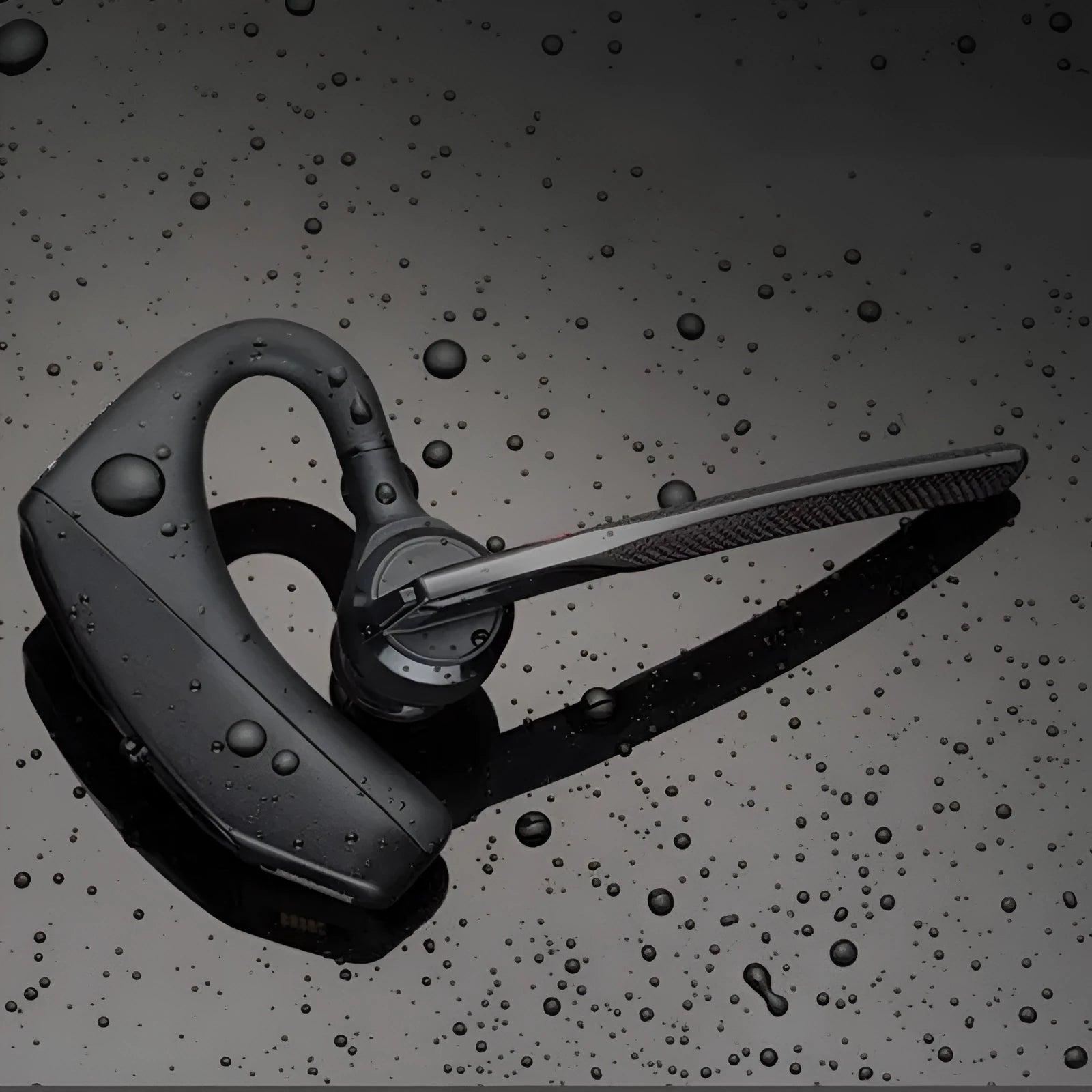 Black plastic stereo Bluetooth sports headphones with a minimalist design.