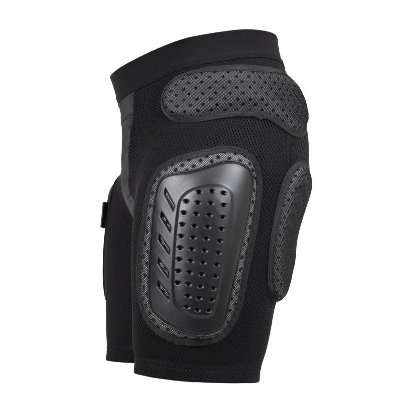 Black cycling hip protection pants with multifunctional design for sports safety