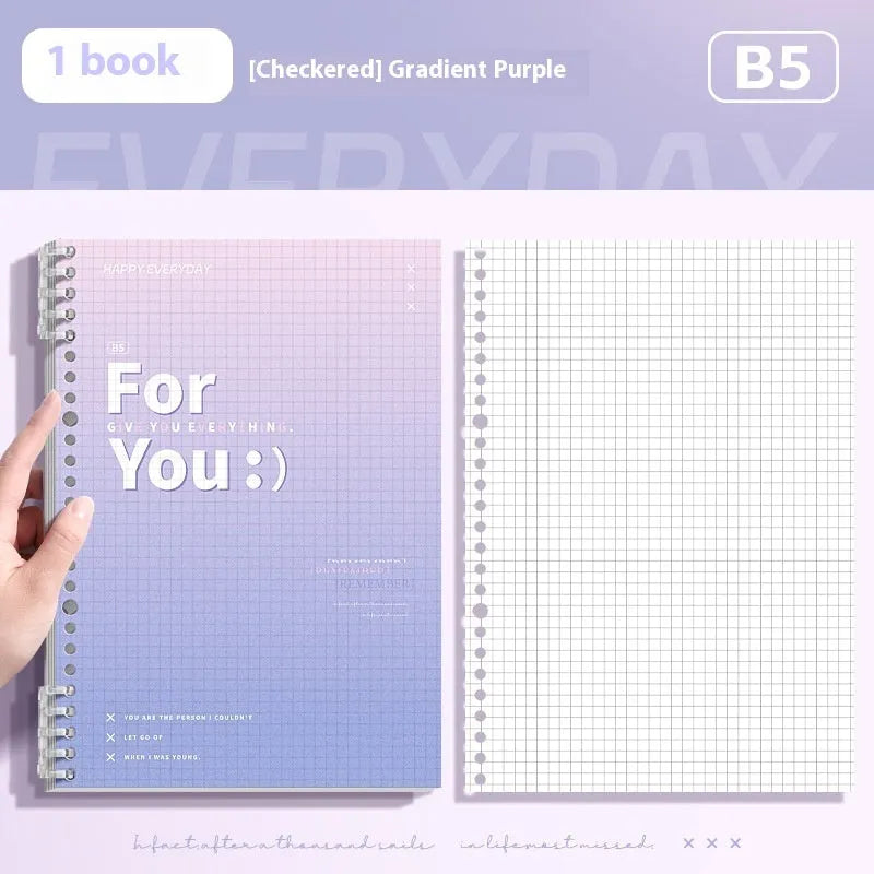 Removable coil gradient notepad with PP cover in multiple colour options