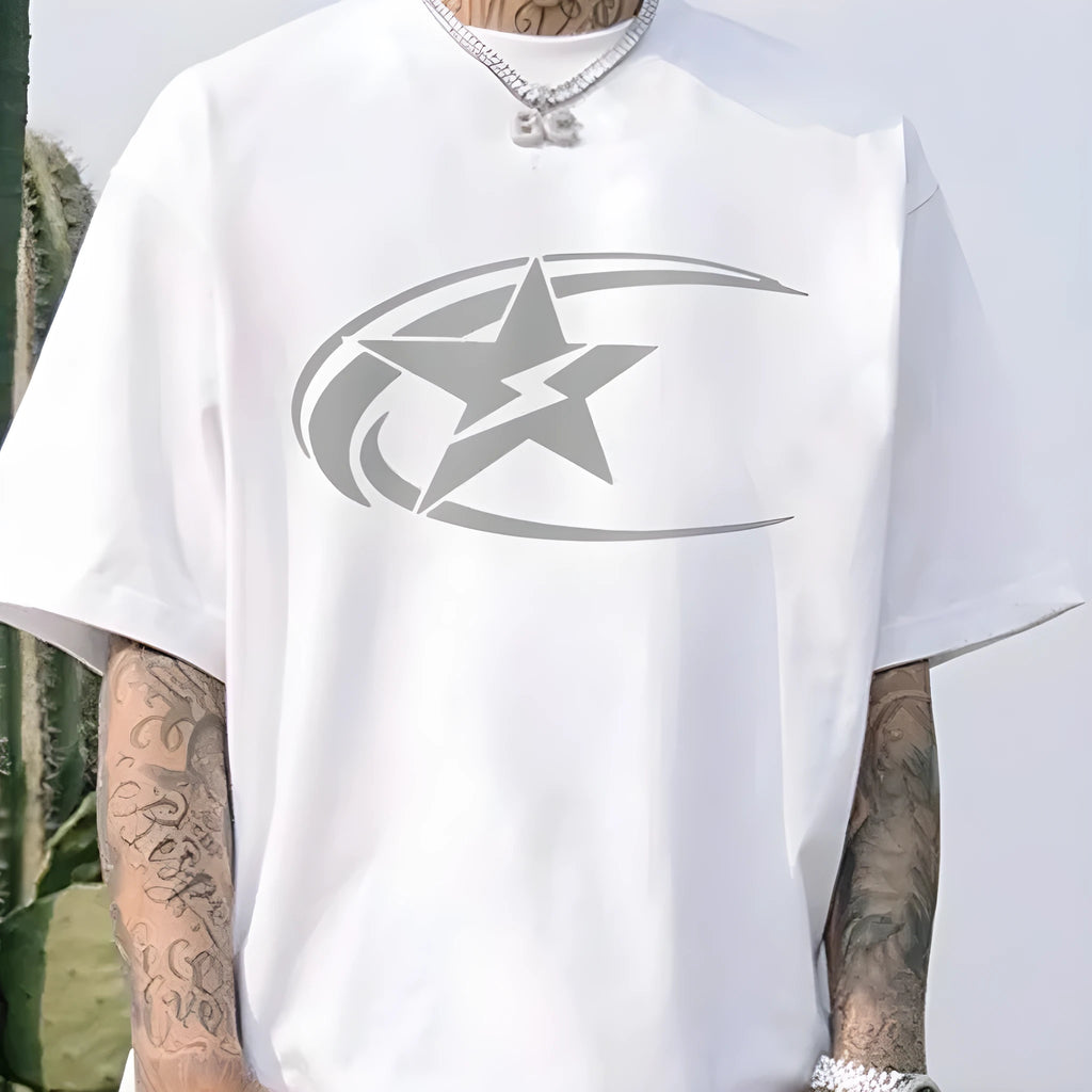 Men's pure cotton short sleeve t-shirt in Japanese retro style solid colour