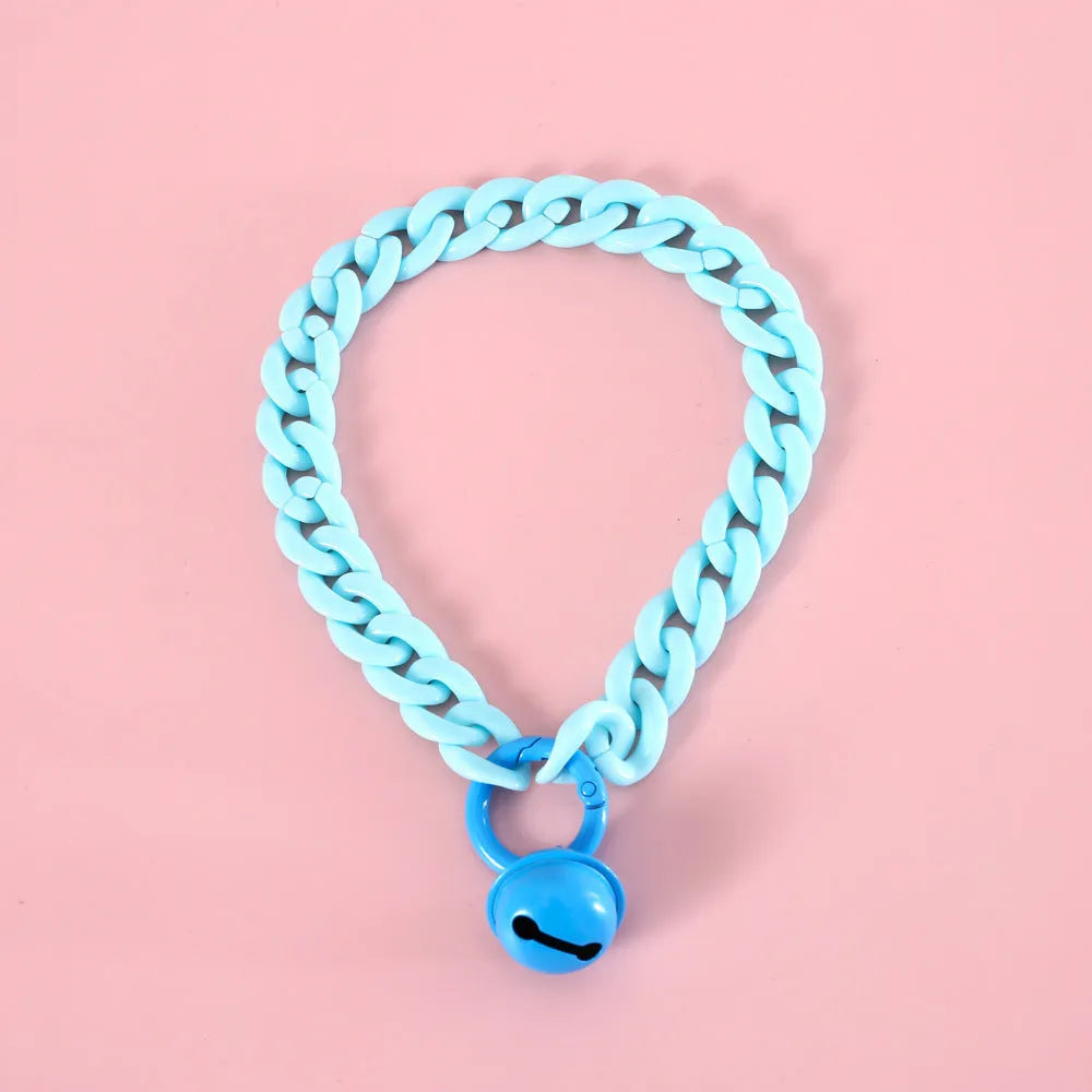Macaron colour plastic pet collar for cats dogs rabbits with S and M size options