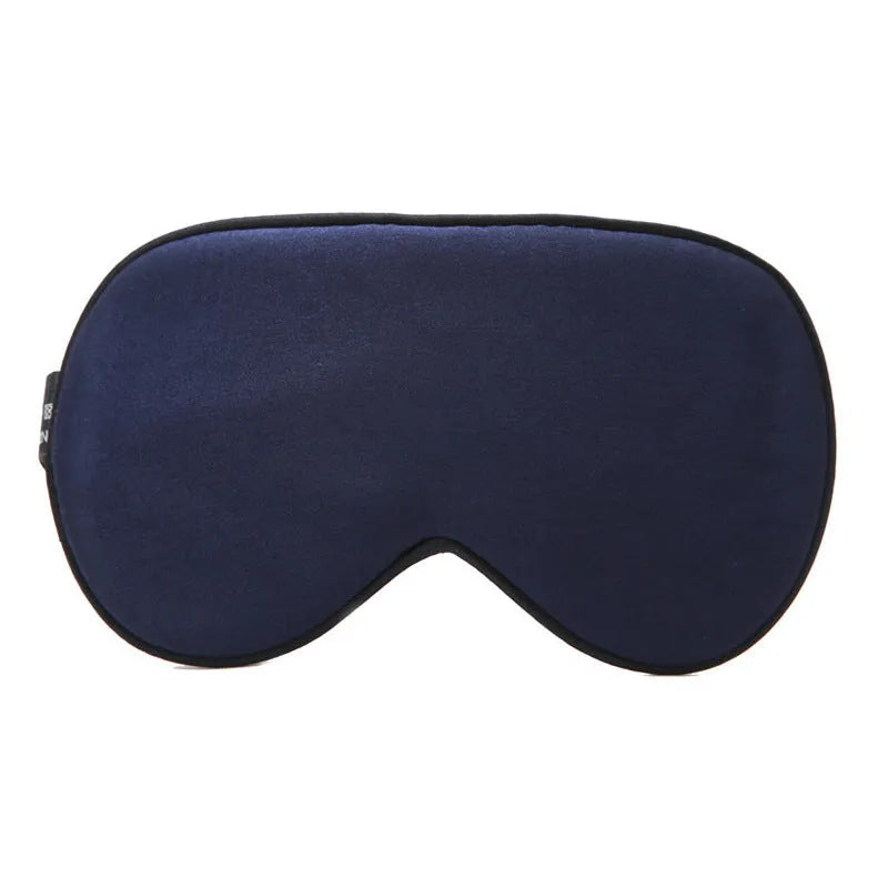 Double-sided mulberry silk eye mask in multiple colours, showing embroidery and print detail.