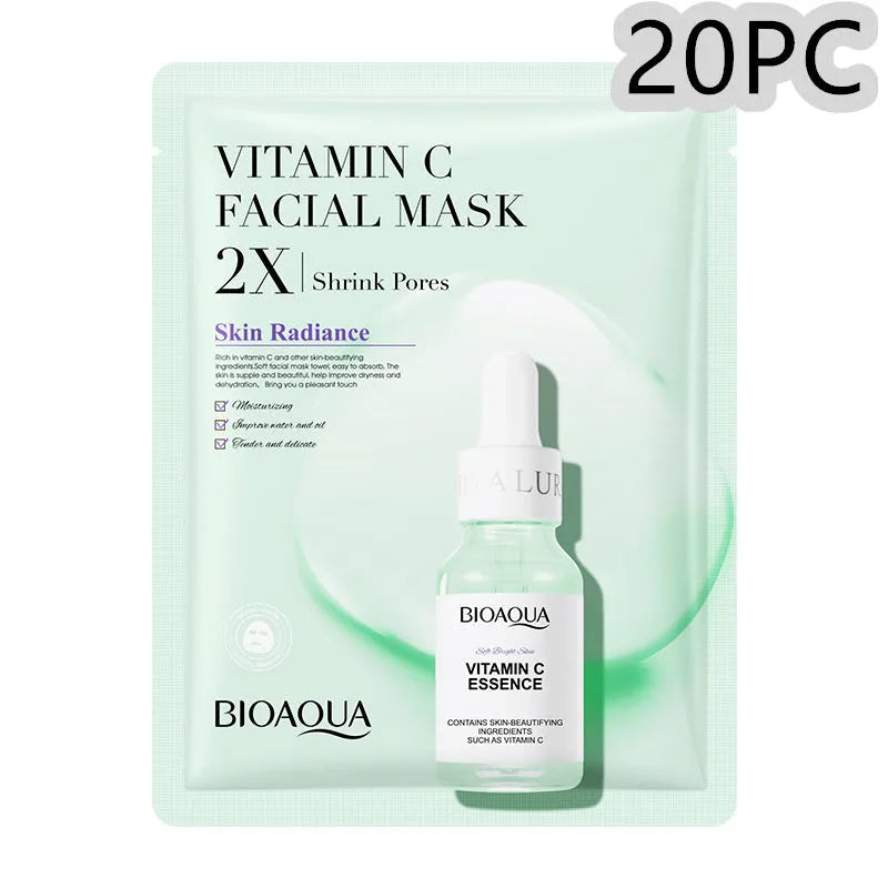 Single 30g collagen and hyaluronic acid gel sheet facial mask on a blue background.