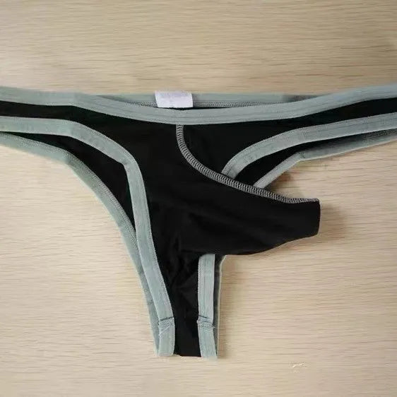Men's Ice Silk nylon briefs underwear shown in multiple colours including Army Green, Black, and Sky Blue.