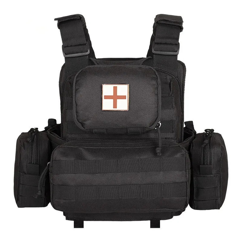 Polyester camouflage tactical vest for outdoor training and shooting sports in free size