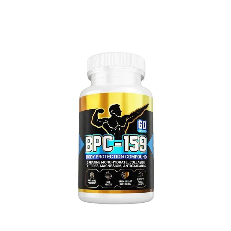 Body energy supplement capsules bottle with natural ingredients for nutritional support