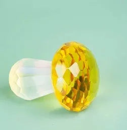 Colourful geometric crystal mushroom decorative sculpture measuring 40mm by 53mm
