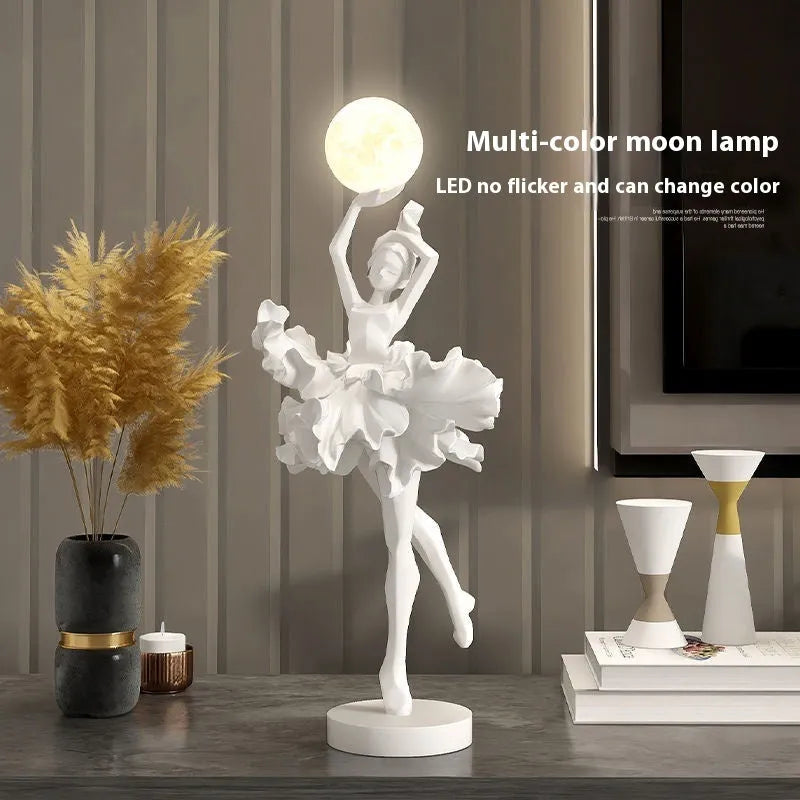 Small resin night lamp ornament with USB charging in four colour options