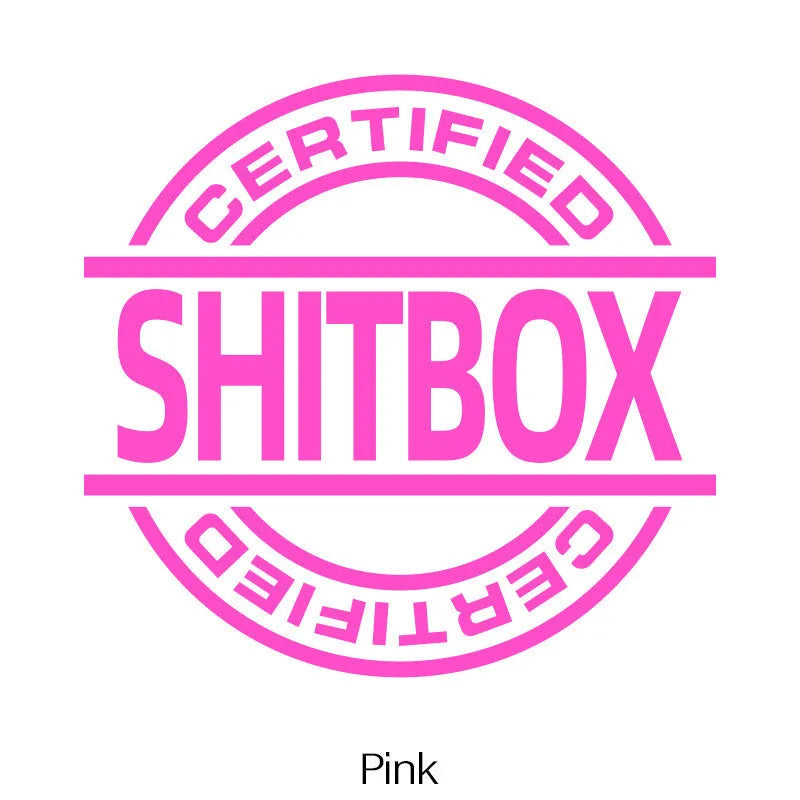 Creative vinyl car body sticker in multiple colours showing 13cm by 12cm dimensions.