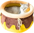 Pink honey pot magic wand shaped cat bed with a removable cushion for small pets.