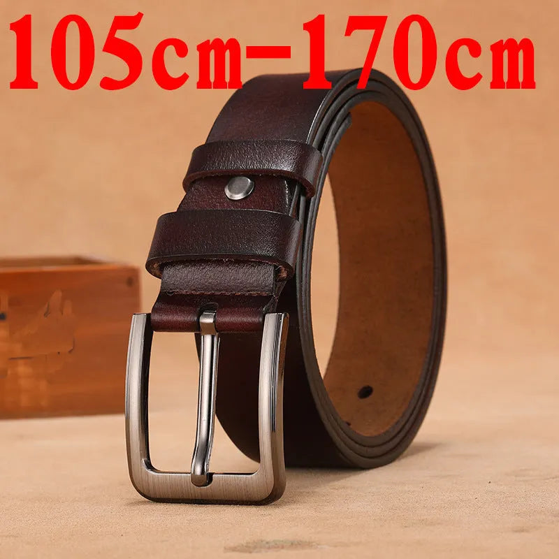 Black casual jeans belt with a square silver alloy pin buckle on a length guide.