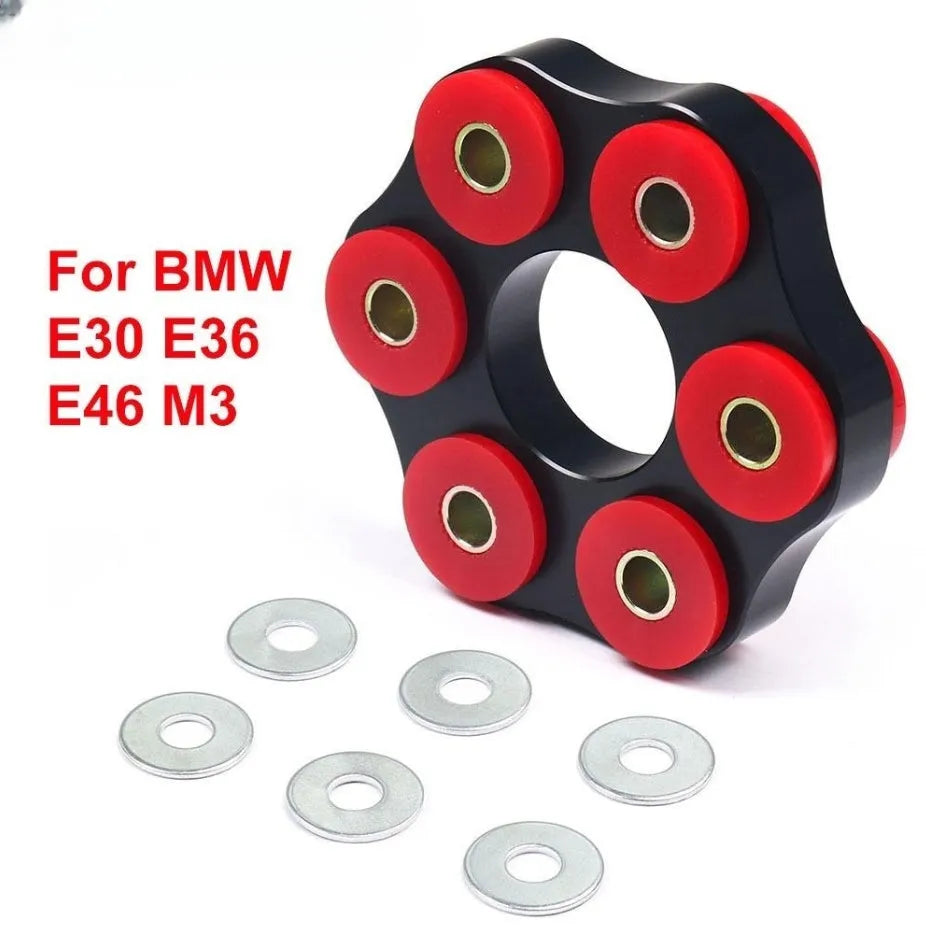 Red polyurethane aluminium drive shaft connecting plate bracket for BMW vehicles with included transmission shaft