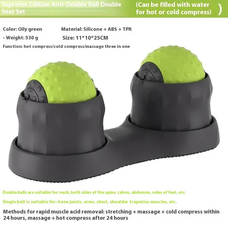 Massage ball for cold and hot compress therapy in caramel mocha and oil fruit green colour options