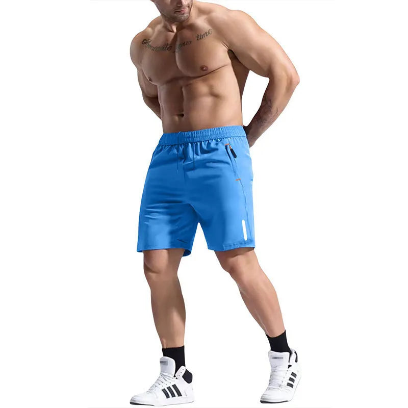 Men's bamboo fibre polyester sports shorts with elastic waist in multiple colour options