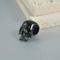 Stainless steel hollow skull Buddha earrings with geometric hip hop design in electroplated finishes