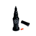 Nail art no-wash gem glue bottle with three iron tube dotting pens on black background