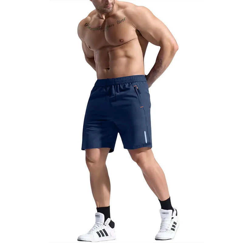 Men's bamboo fibre polyester sports shorts with elastic waist in multiple colour options