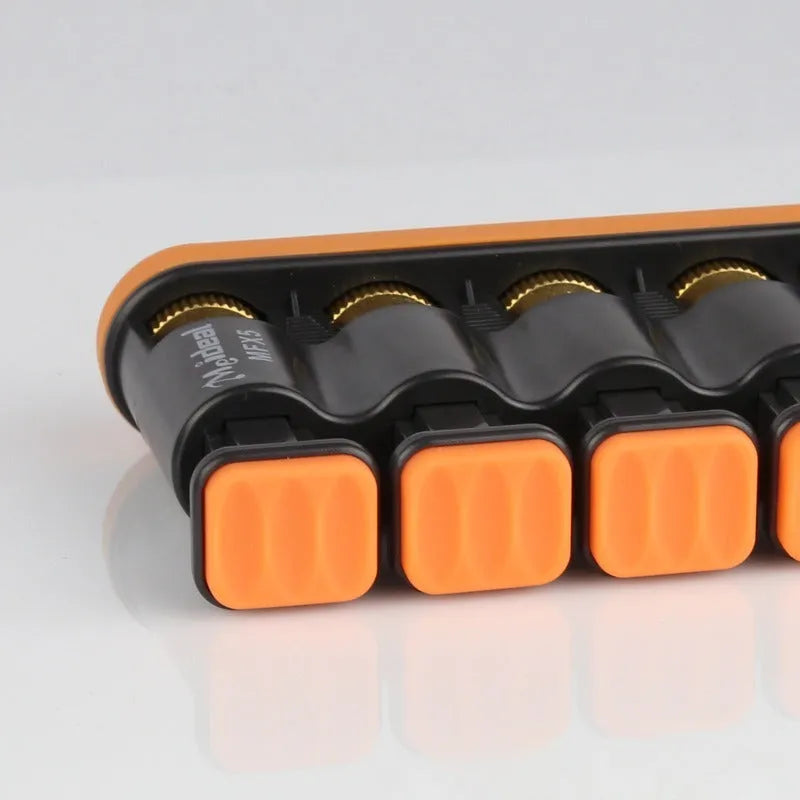 Grey and orange non-slip silicone finger trainer for musical hand development