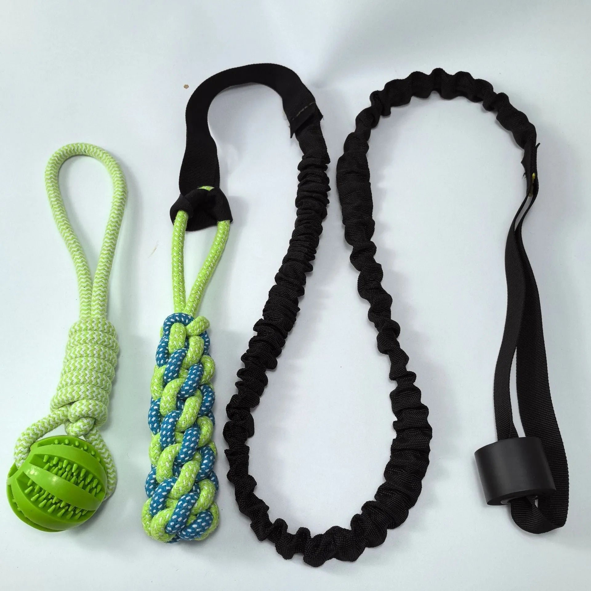 Green corncob design dog tug rope toy made from cotton thread for bite and pull play