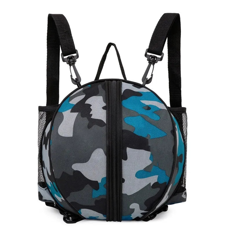 Oxford cloth basketball bag with 9L capacity showing one-shoulder and two-shoulder carrying options