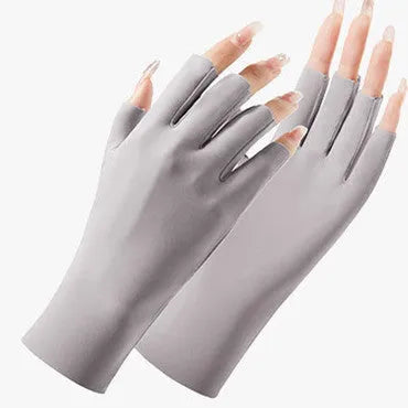Ice silk sunscreen gloves for women with UPF50+ protection in various colours