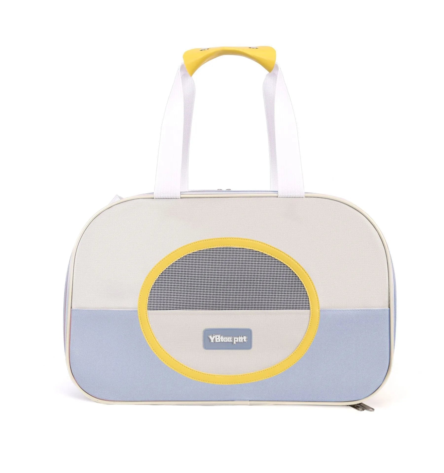 Outdoor portable foldable cat backpack in Oxford cloth, showing large capacity and breathable design.