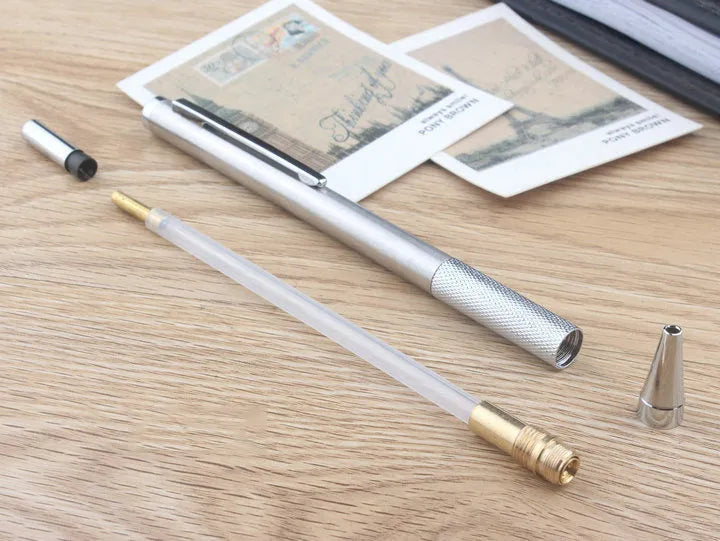 Metal automatic mechanical pencil with 0.5mm to 2.0mm lead size options