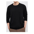 Men's standard wool pullover sweater shown in light camel colour with regular fit and conventional collar
