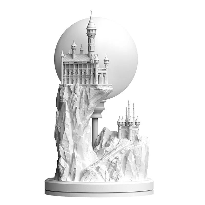 White composite gypsum table lamp with wire control switch for bedroom night light function