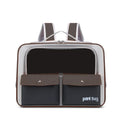 Portable nylon outdoor cat carrier backpack in brown with pull rod and foldable design