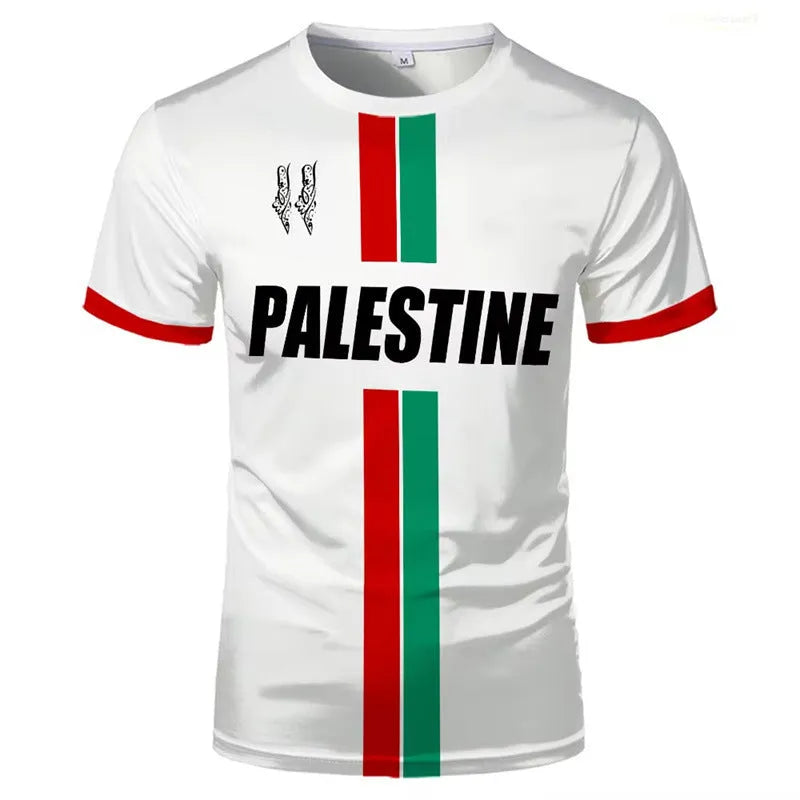 Black 3D printed football t-shirt with stereoscopic pattern design showing street fashion style