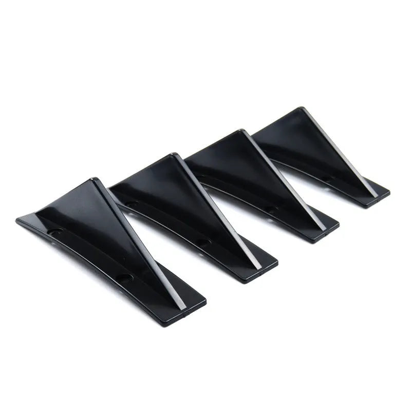 Black triangular ABS rear spoiler lip for automotive chassis, 15cm length