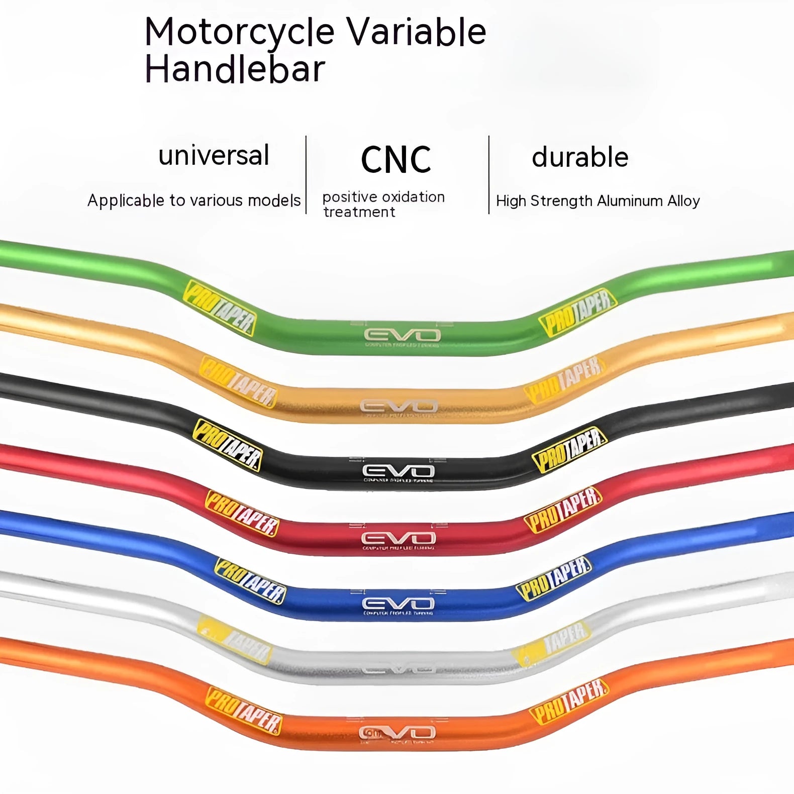 Orange aluminium motorcycle handlebar with 28mm diameter, 80cm width and 10cm rise
