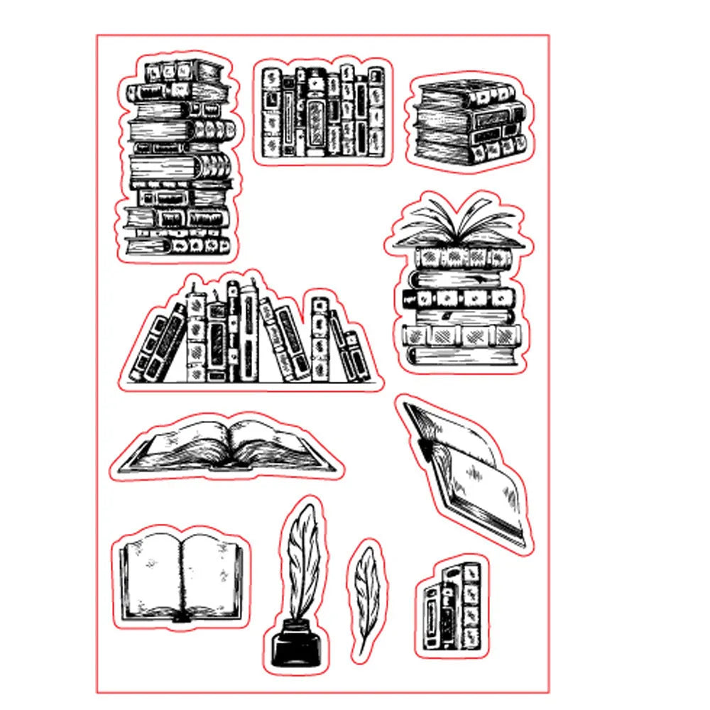 White seal pattern transparent silicone stamp measuring 11cm by 16cm for card making and crafts