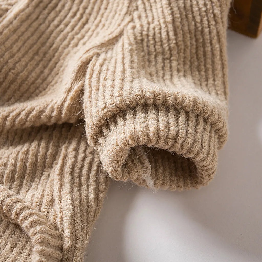 Brown cloth sweater pullover for small dog breeds on mannequin showing casual style pet clothing