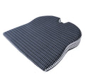 Memory foam car and office chair cushion with an attached fixed strap in a solid colour.