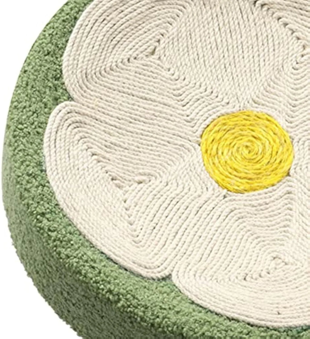 Green sisal cat scratcher bowl lounge bed with deep round design measuring 39cm diameter