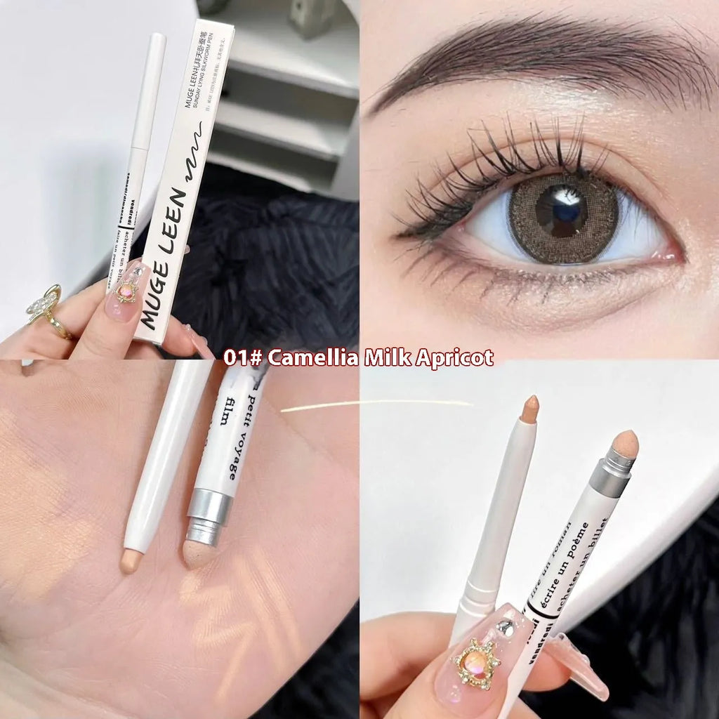 2-in-1 brightening eye shadow pen in a waterproof, smudge-proof formula showing multiple colour options.