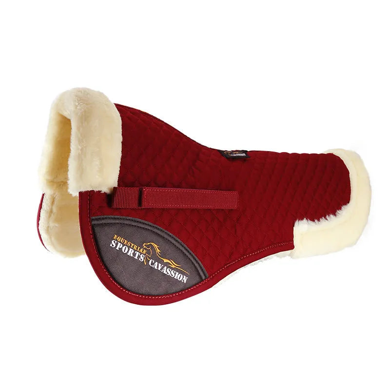 Riding shock absorption balance wool pad in black colour for equestrian and cycling waist protection
