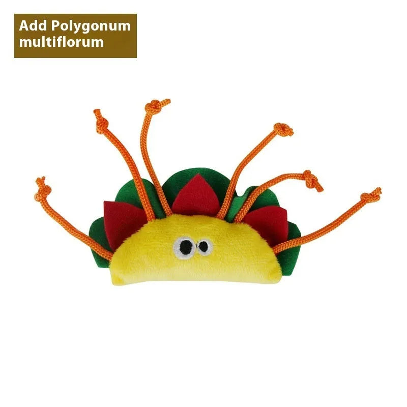 Tiantianmao catnip plush toy in burrito, cone, cucumber, mushroom, pineapple, and pizza shapes for cats