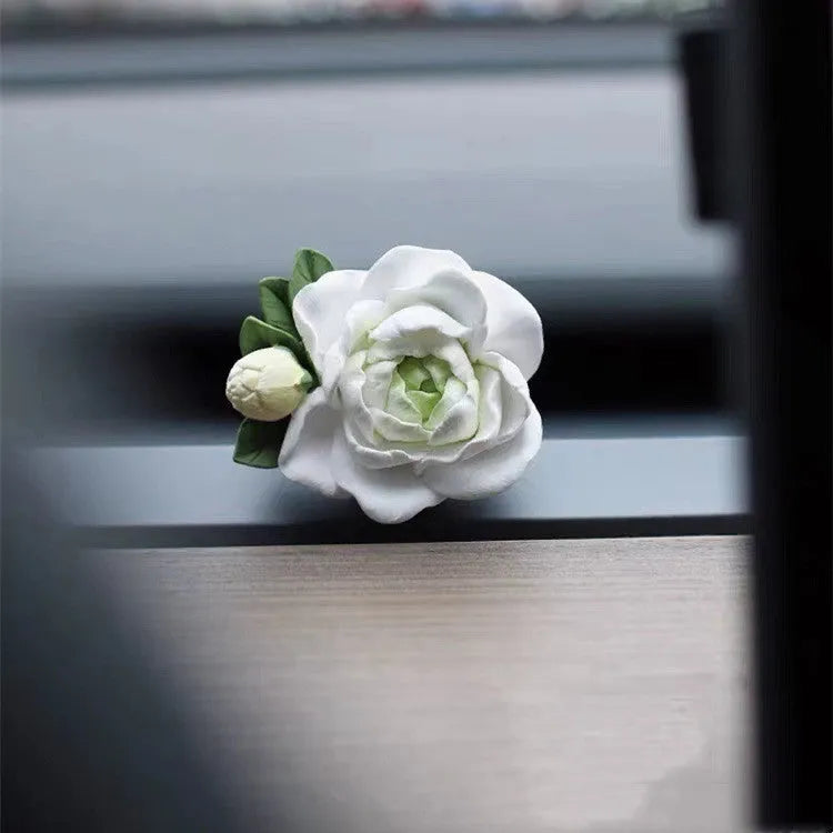 Solid gypsum car air vent perfume ornament with jasmine fragrance measuring 5cm by 4.5cm