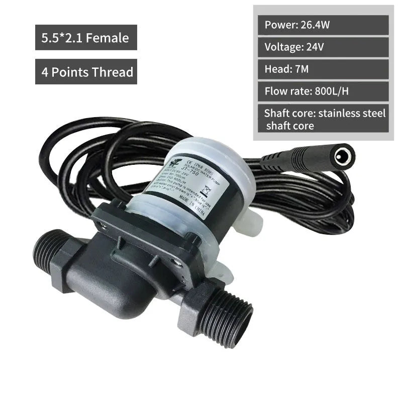Jiatong JT-750 DC water pump for solar heating systems with threaded connections