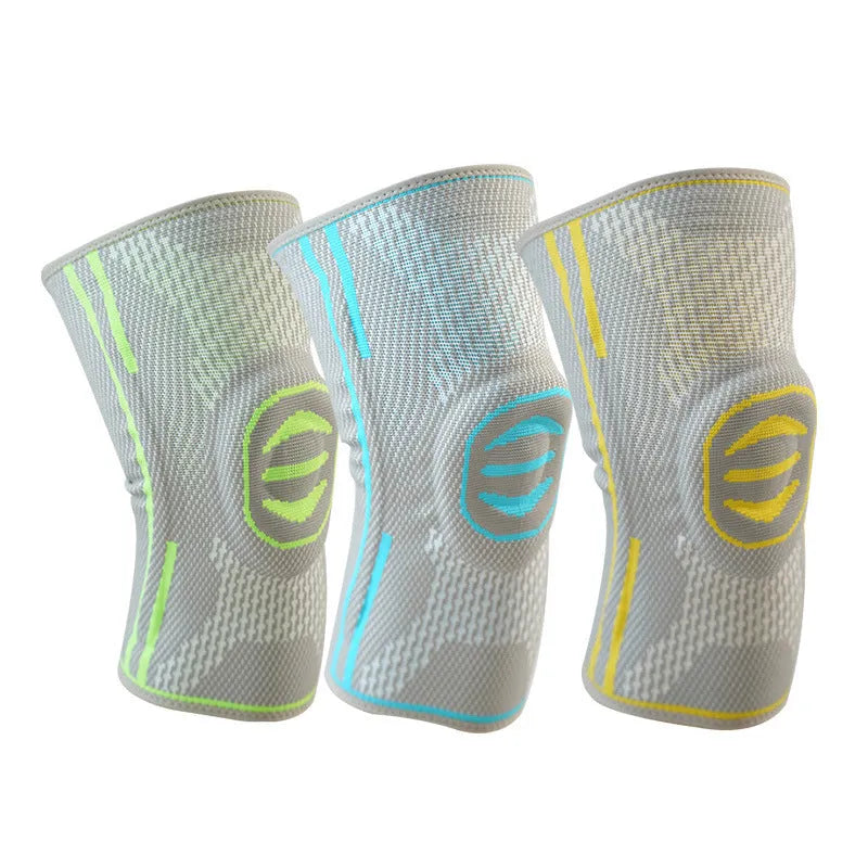 Cotton mountaineering knee pad in blue colour showing sports protection design