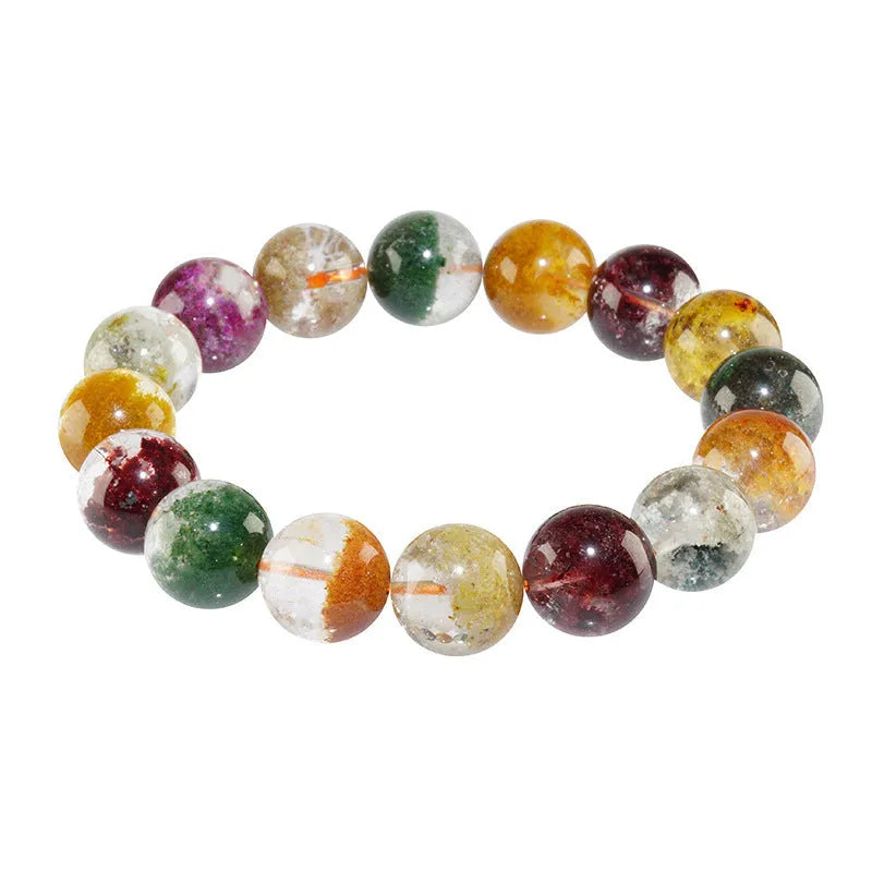 Crystal bracelet with colourful ghost cornucopia design and 10mm ball beads