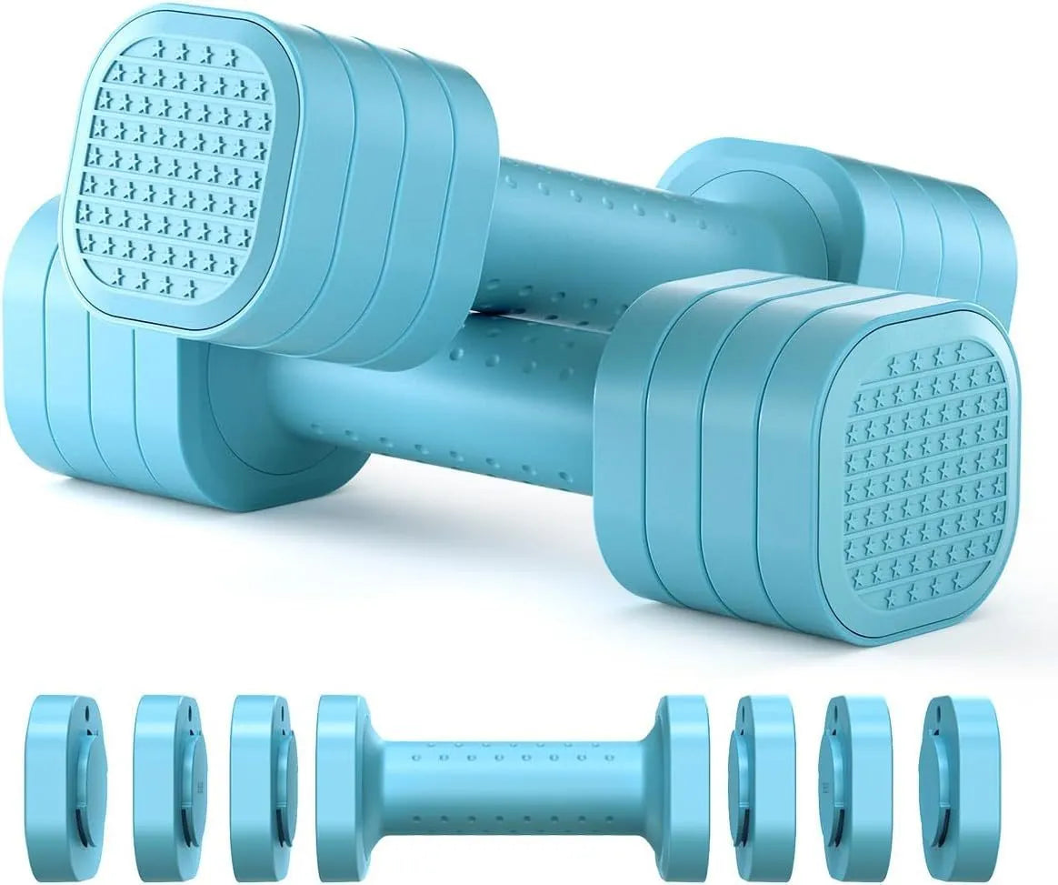 Detachable pink dumbbell set for women's fitness weighing 5lb with ABS plastic construction
