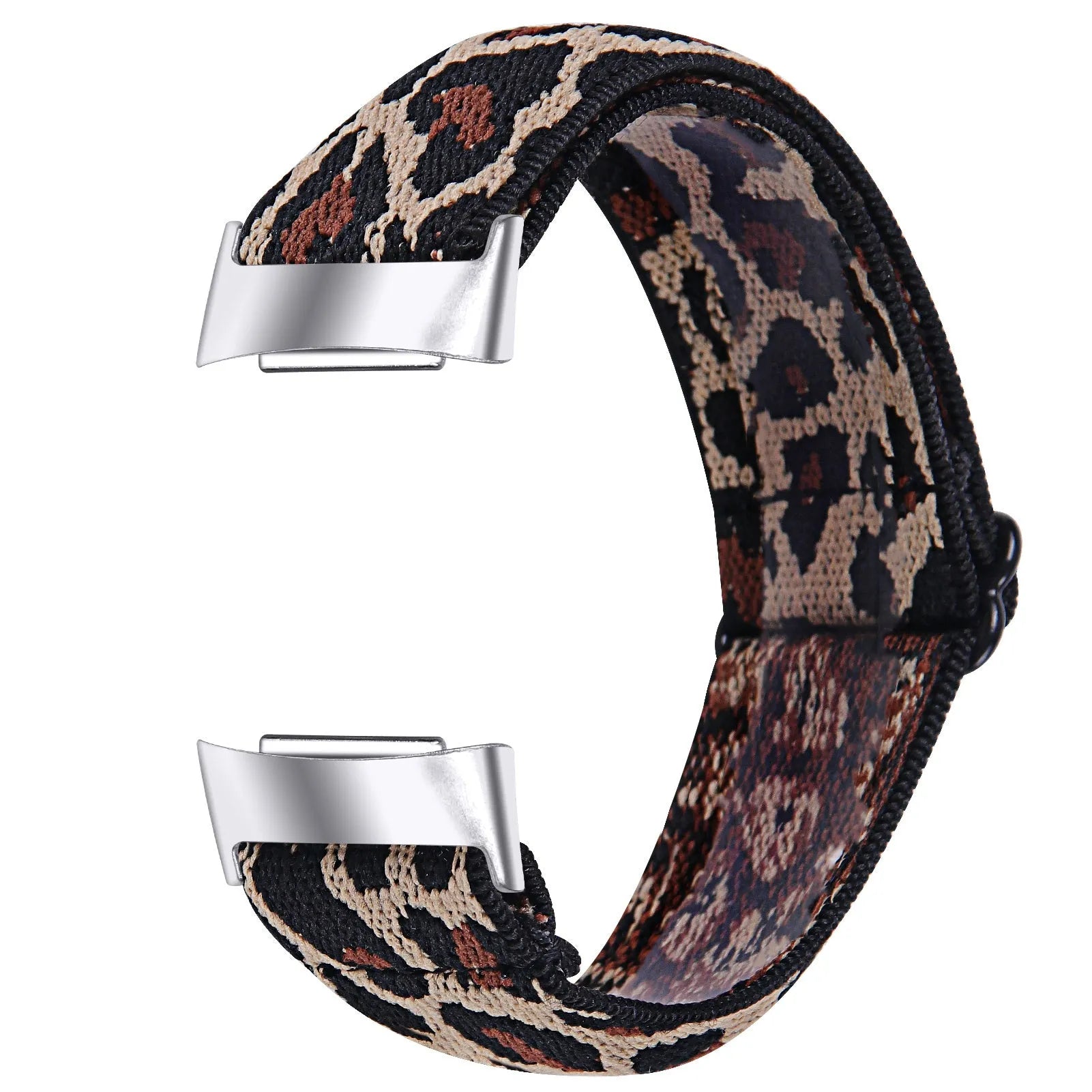 Printed elastic watch strap for Fitbit Charge 6 in various colours including rainbow