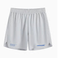 Men's fitness training shorts in midnight blue with moisture-wicking fabric and four-point stretch construction