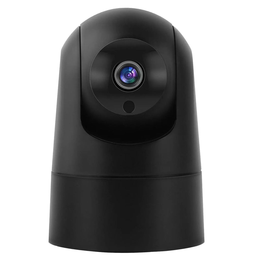 White indoor smart security camera with 1080p resolution and electronic zoom
