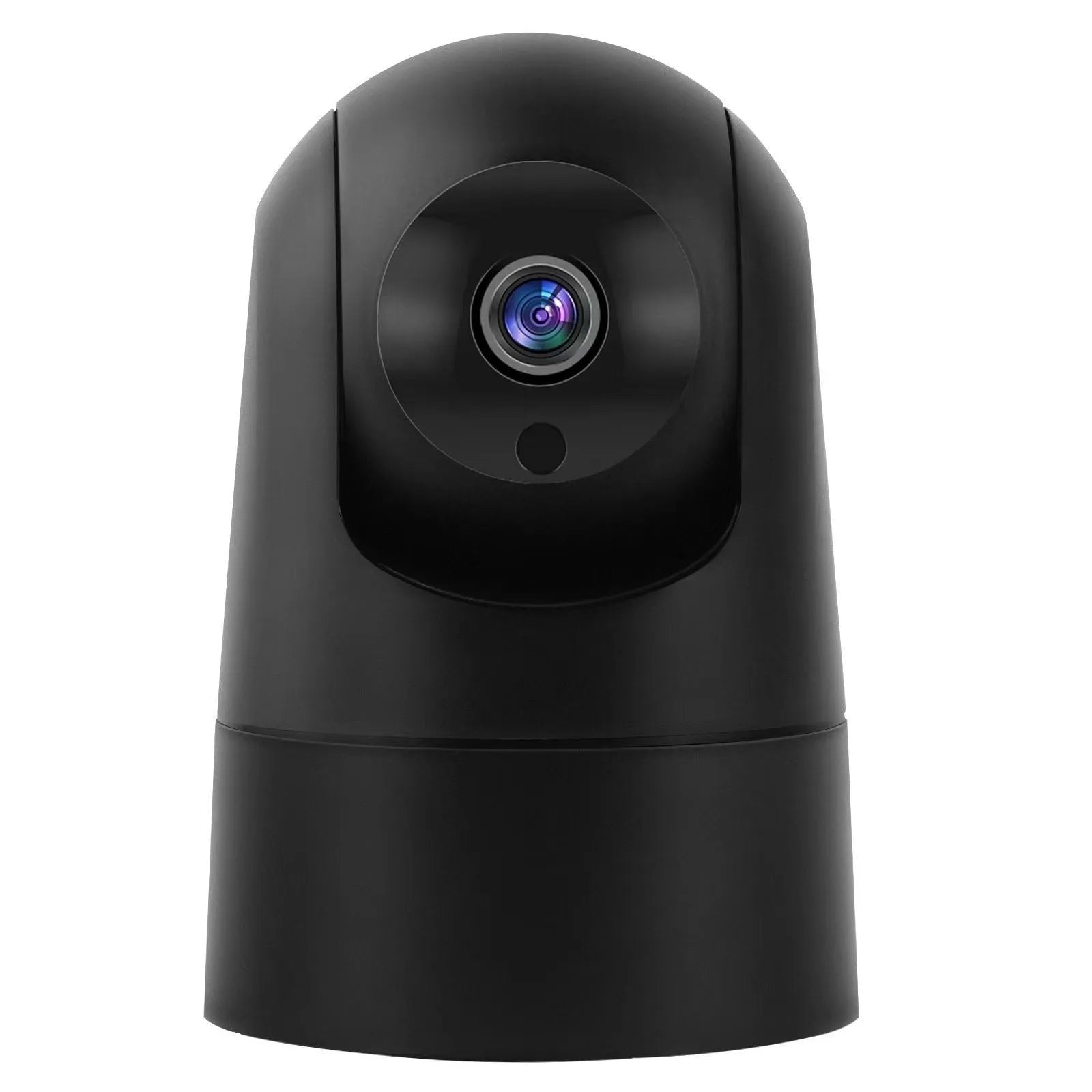 White indoor smart security camera with 1080p resolution and electronic zoom