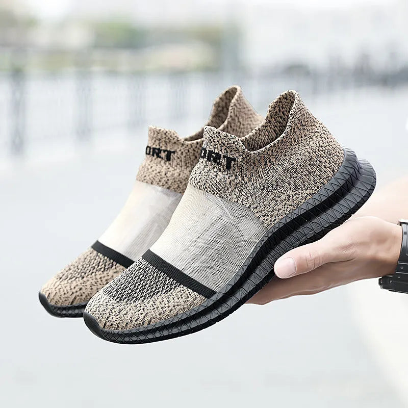 Flyknit casual sock shoes in multiple colours with lace-up front and MD sole